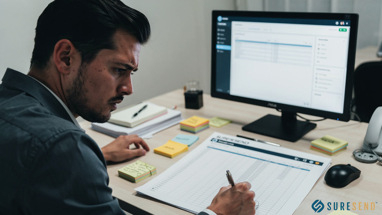 Sales rep using notebooks instead of trusting CRM software