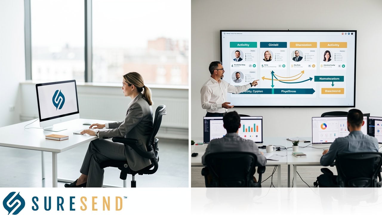 Side-by-side comparison of solo agent and real estate team CRM setups