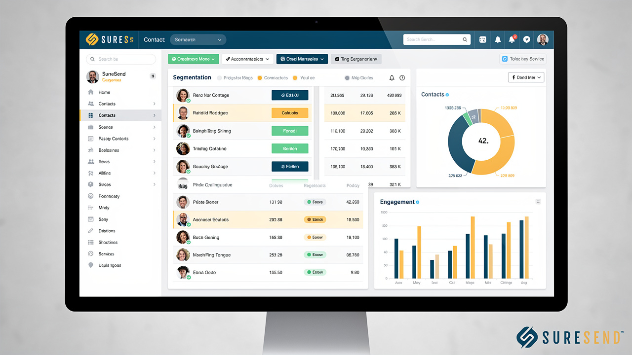 CRM database showing lead segmentation by contact type