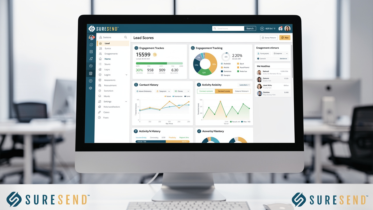 CRM dashboard displaying lead engagement metrics