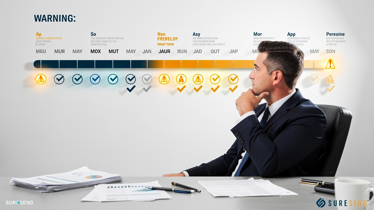 Timeline showing warning signs that appear before CRM platform shutdown