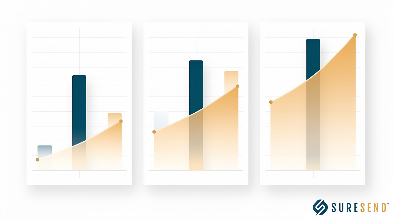 Chart showing 300,000 email monthly volume threshold
