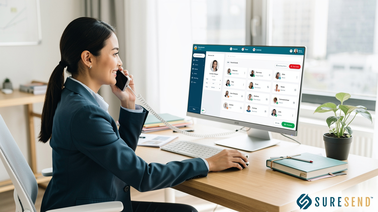 Agent efficiently managing calls within integrated CRM platform
