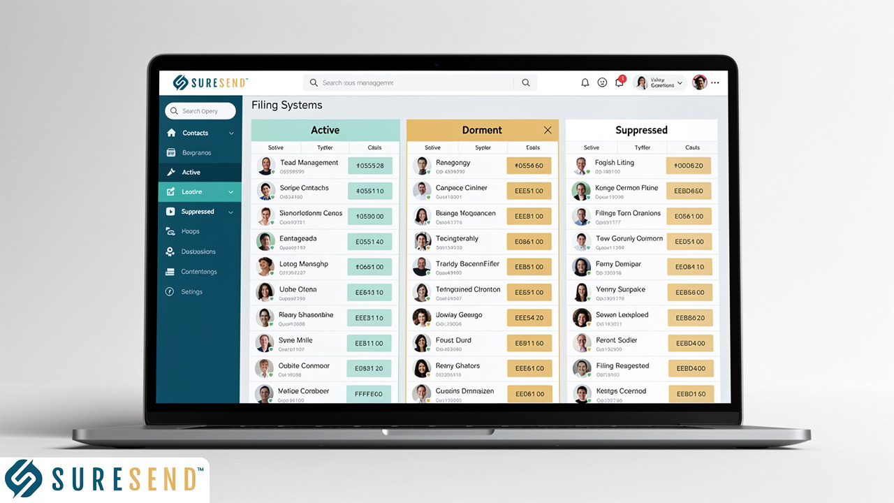 Organized lead database showing segmented contact categories