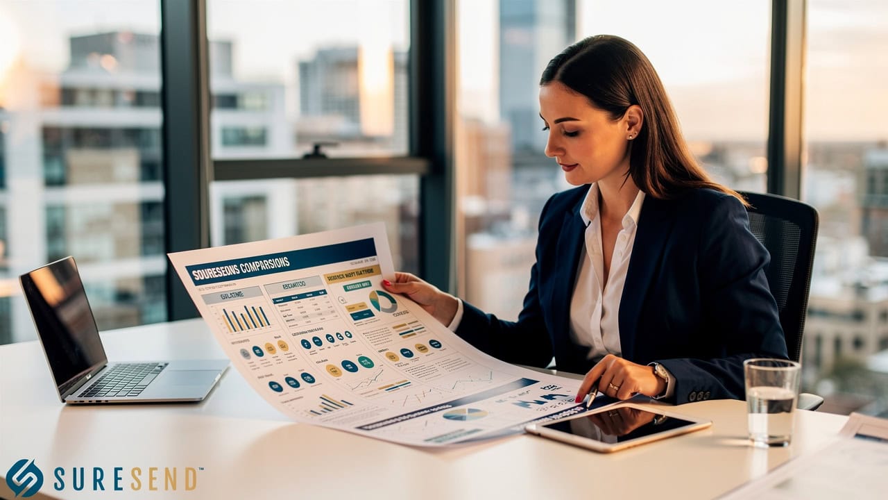 Real estate professional comparing CRM pricing and features