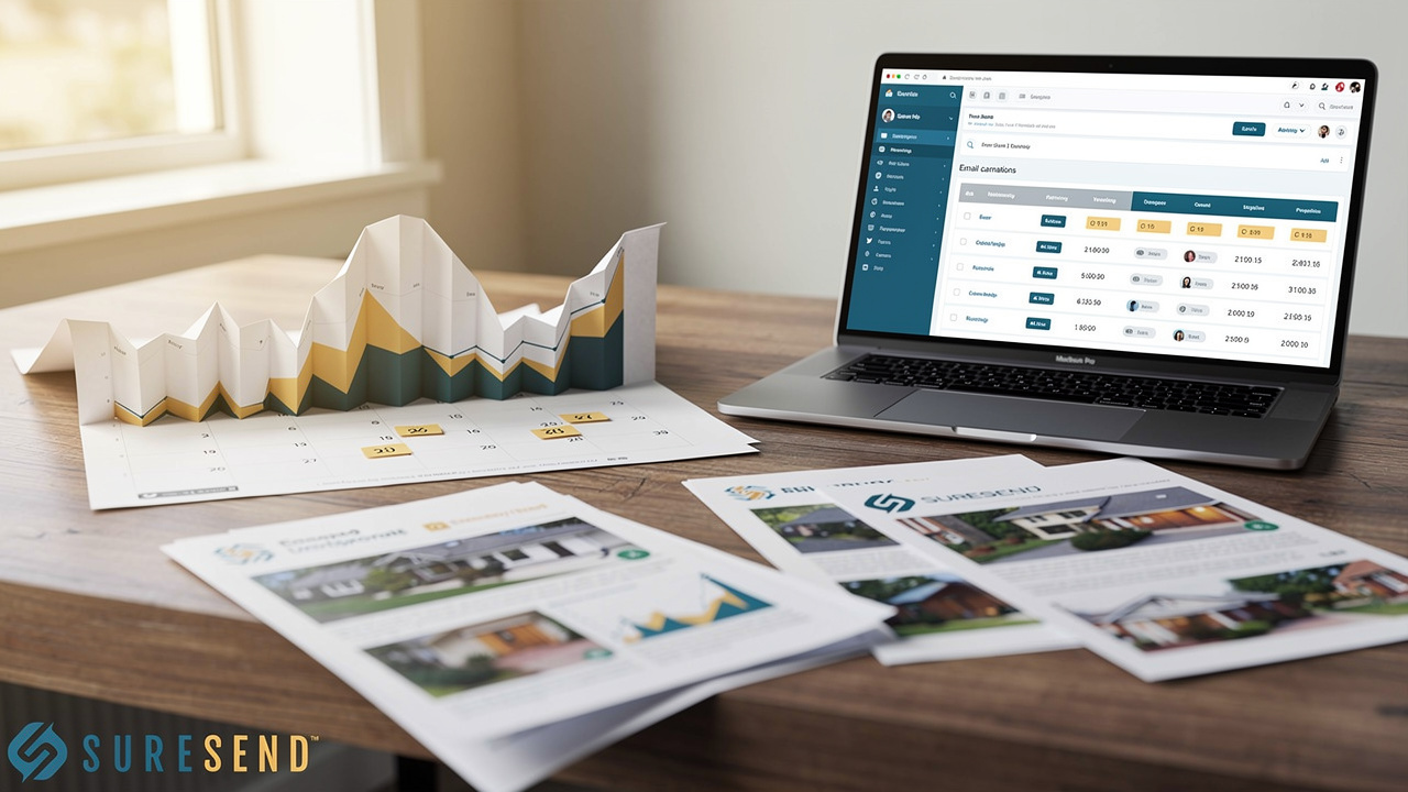 Real estate agent's desk showing seasonal listing activity