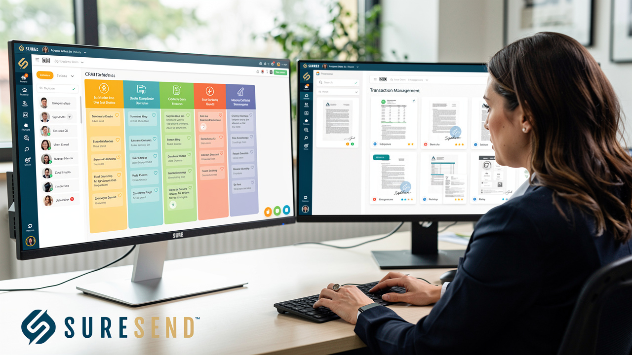 Agent managing separate CRM and transaction management systems simultaneously