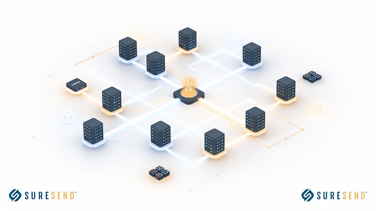 Shared email infrastructure network visualization