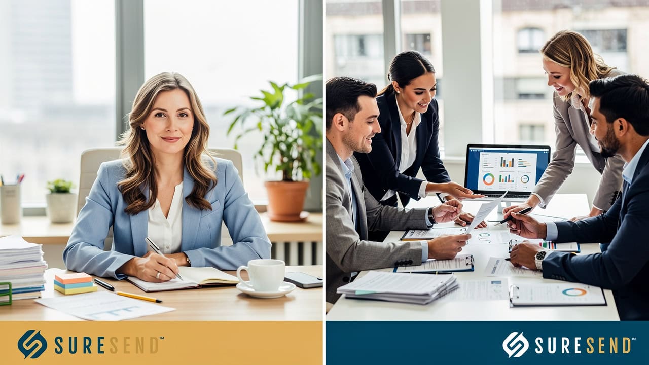 Comparison of solo agent versus growing real estate team workflows