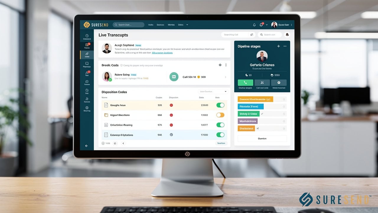 Integrated CRM dashboard with built-in dialer showing complete call data in one view